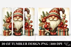 Retro Christmas Gnome Clipart, Transparent 20 Oz Tumbler Product Image 1