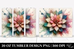 Pastel Dahlia Artwork, Transparent 20 Oz Tumbler Product Image 1