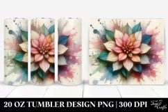 Pastel Dahlia Artwork, Transparent 20 Oz Tumbler Product Image 1