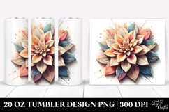 Abstract Stained Dahlia, Transparent 20 Oz Tumbler Product Image 1