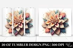 Abstract Stained Dahlia, Transparent 20 Oz Tumbler Product Image 1