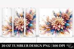 Pastel Dahlia Design, Transparent 20 Oz Tumbler Product Image 1