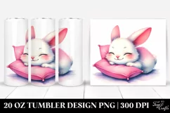 Watercolor Smiling Bunny Pillow Tumbler Product Image 1