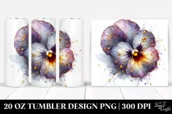 Pansy Golden Splash Tumbler Product Image 1