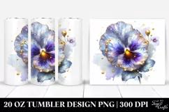 Pansy Golden Splash Tumbler Product Image 1