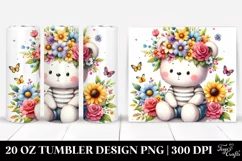 Cartoon-Style Watercolor Bear | 20 oz Tumbler Product Image 1