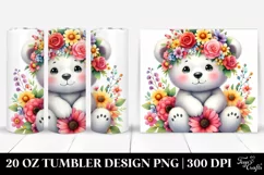Cartoon-Style Watercolor Bear | 20 oz Tumbler Product Image 1
