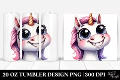 Simple Funny Expressive Unicorn | 20 oz Tumbler Product Image 1