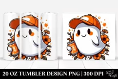 Cartoon Halloween Ghost Holding Soda | 20 oz Tumbler Product Image 1