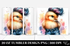 Expressive Chicken Watercolor 20 Oz Tumbler Product Image 1