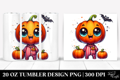 Funny Pumpkin Head in Pajamas, Vibrant 20 Oz Tumbler Product Image 1
