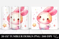Watercolor Smiling Rabbit Star Tumbler Product Image 1