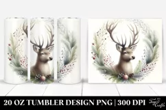 Simple Pastel Christmas Reindeer | 20 oz Tumbler Product Image 1