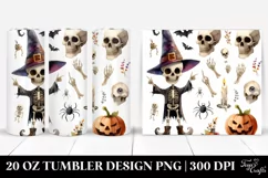 Funny Halloween Skeleton Clipart 20 Oz Tumbler Product Image 1