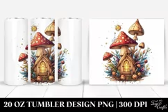 Detailed Magical Mushroom Stained | 20 oz Tumbler Product Image 1
