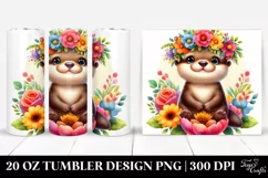 Otter on Star Flower Crown 20 Oz Tumbler Product Image 1