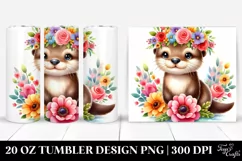 Otter on Star Flower Crown 20 Oz Tumbler Product Image 1