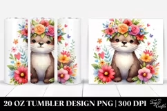 Otter on Star Flower Crown 20 Oz Tumbler Product Image 1