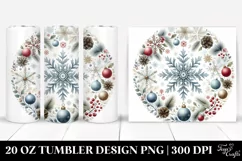 Round Christmas Snowflake | 20 oz Tumbler Product Image 1