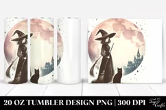 Washed Watercolor Retro Witch Tumbler | 20 oz Tumbler Product Image 1