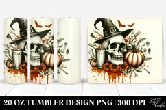 Washed Retro Halloween Skull | 20 oz Tumbler Product Image 1