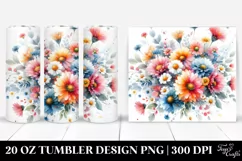 Colorful Abstract with Small Gerbera | 20 oz Tumbler Product Image 1