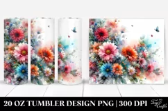 Colorful Abstract with Small Gerbera | 20 oz Tumbler Product Image 1