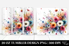 Colorful Abstract with Small Gerbera | 20 oz Tumbler Product Image 1