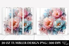 Peonies with Metallic Inserts, Watercolor Splash 20 Oz Product Image 1