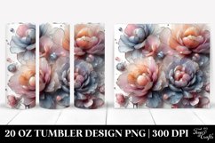 Peonies with Metallic Inserts, Watercolor Splash 20 Oz Product Image 1