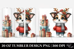 Expressive Border Collie with Reindeer Horns PNG Product Image 1