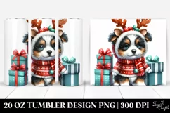 Expressive Border Collie with Reindeer Horns PNG Product Image 1