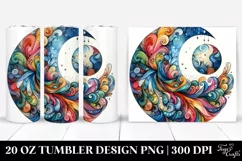 Vibrant Drawing Colorful Half Moon Tumbler | 20 oz Tumbler Product Image 1