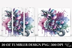 20 Oz Tumbler Sublimation | Shiny Snapdragon Watercolor Product Image 1
