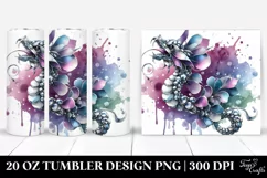 20 Oz Tumbler Sublimation | Shiny Snapdragon Watercolor Product Image 1