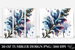 20 Oz Tumbler Sublimation | Shiny Snapdragon Watercolor Product Image 1