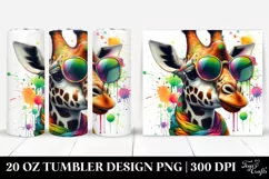 Colorful Giraffe Artistic Sunglasses 20 oz Tumbler Design Product Image 1