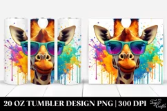 Colorful Giraffe Artistic Sunglasses 20 oz Tumbler Design Product Image 1