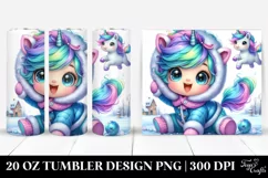 Excited Unicorn Winter 20 Oz Tumbler Product Image 1