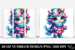 Excited Unicorn Winter 20 Oz Tumbler Product Image 1