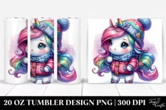 Excited Unicorn Winter 20 Oz Tumbler Product Image 1