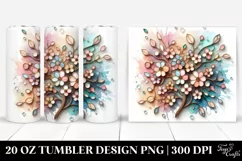 Abstract Cherry Blossom Wooden Tumbler Product Image 1