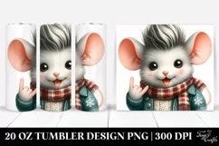 Cute Baby Mouse in Winter Attire, PNG Product Image 1