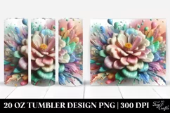 Abstract Zinnia Watercolor, Transparent 20 Oz Tumbler Product Image 1