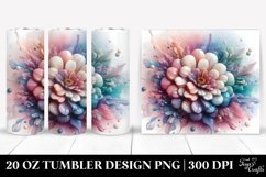 Abstract Pastel Glossy Zinnia, Transparent 20 Oz Tumbler Product Image 1