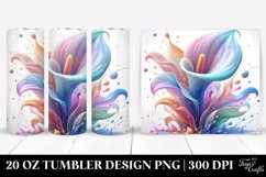 Abstract Pastel Glossy Calla Lily, Transparent 20 Oz Tumbler Product Image 1