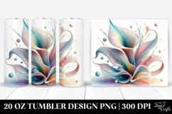 Abstract Calla Lily Watercolor, Transparent 20 Oz Tumbler Product Image 1