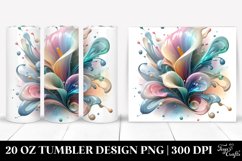 Abstract Pastel Glossy Calla Lily, Transparent 20 Oz Tumbler Product Image 1