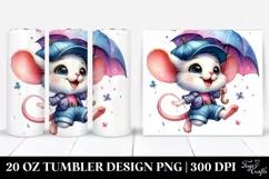 Cute Baby Mouse Happy Pose, Transparent 20 Oz Tumbler Product Image 1