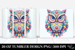 Colorful Owl Floral Tumbler Product Image 1